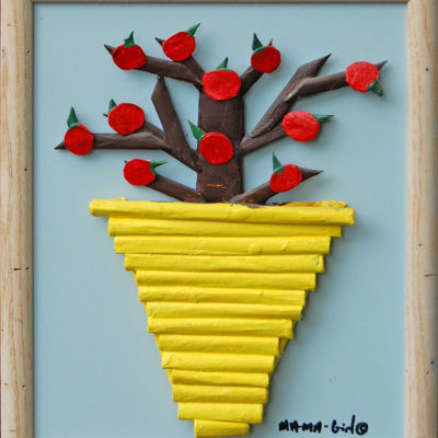 555, Mama-Girl, Red Flowers in a Yellow Vase